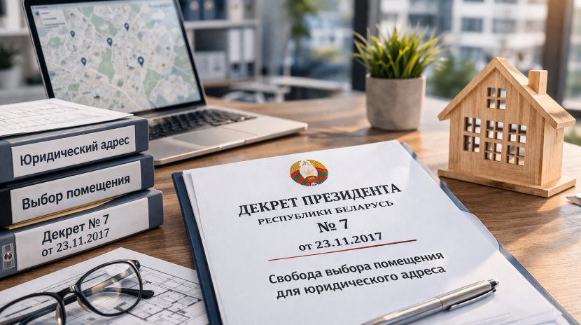 Юридический адрес в Минске по Декрету №7. Аренда юрадреса для ООО с документами.